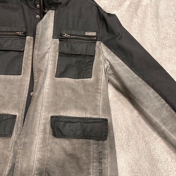 Buffalo David Bitton Men's Utility Jacket Black Gray Size XL - Picture 3 of 9